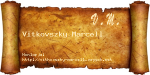 Vitkovszky Marcell névjegykártya